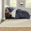 Ensembles de literie pour grand lit de qualité supérieure, jacquard de polyester bleu marine, style maison moderne