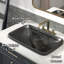 Lavabo de salle de bain vasque rectangulaire semi-encastré en céramique noir mat 24 po x 15 po avec bonde escamotable Los Flexi