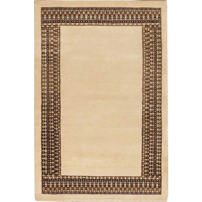 Tapis beige noué à la main de haute qualité