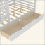 Lits avec tiroirs de rangement et fenêtre, structure de lit plateforme en bois massif avec tablettes, pour enfants, sans sommier et conception enfantine-60490966-60490961