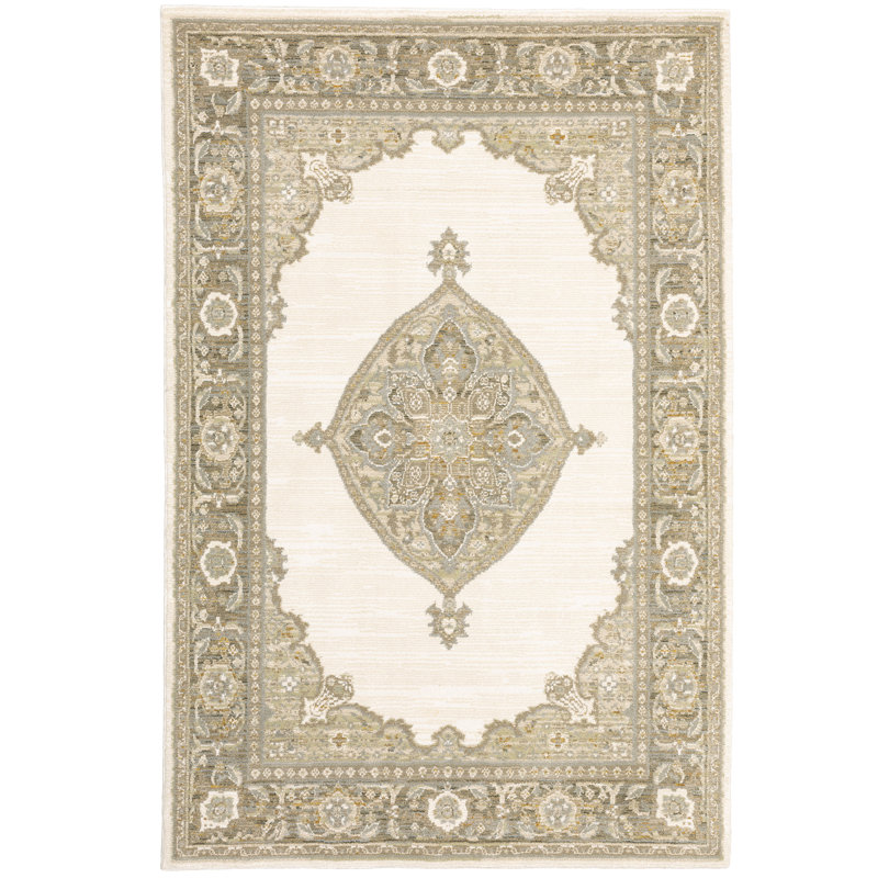 Tapis zone beige oriental Schuetz, Rectangle 6 pi 7 po x 9 pi 6 po