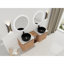 Meuble-lavabo mural 60 po avec lavabo d'art en céramique et 1 tablette de rangement, porte à fermeture en douceur, emballage KD, contreplaqué