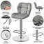 Swivel Upholstered Adjustable Height Counter Stool with Metal Frame-1235305298