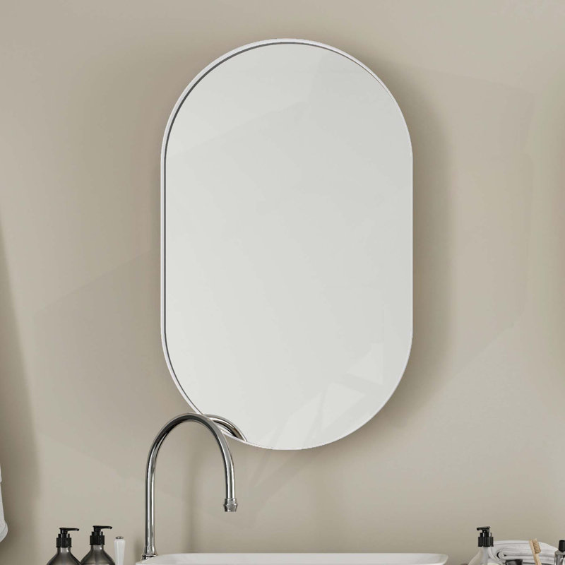 Armoire de salle de bain polyvalente avec cadre en métal avec miroir et tablettes réglables pour un rangement amélioré
