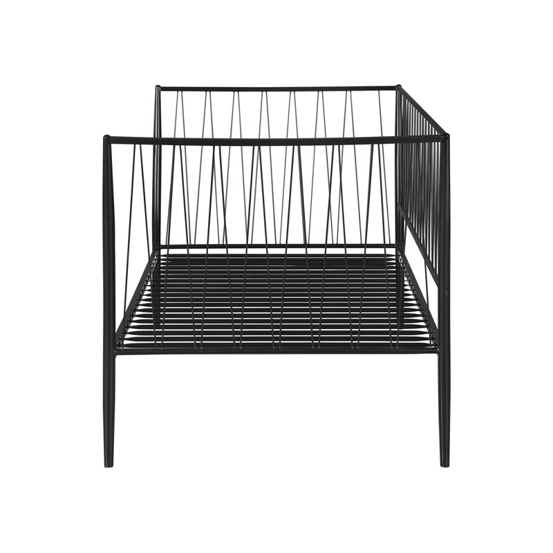Metal Twin Daybed Bed Frame, Matte Black