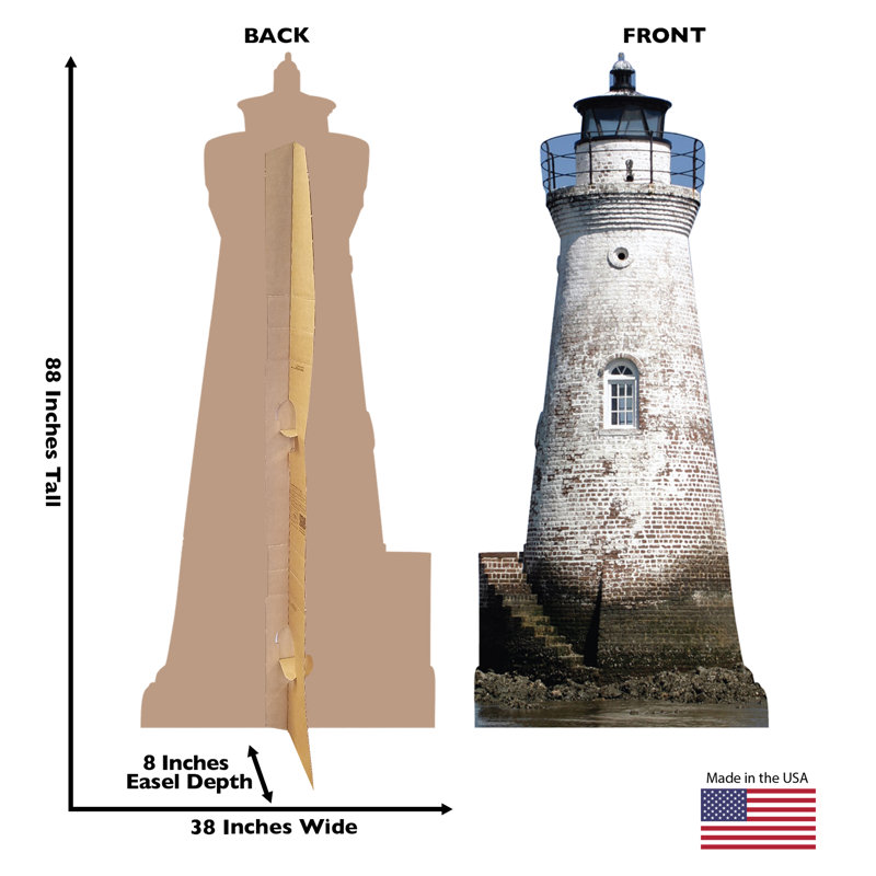 88'' White and Brown Lighthouse Cardboard Standup
