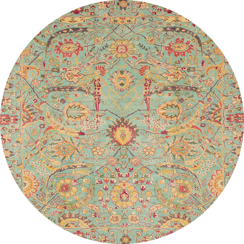Tapis abstrait à motif abstrait moderne 4010, Rond 8 pi
