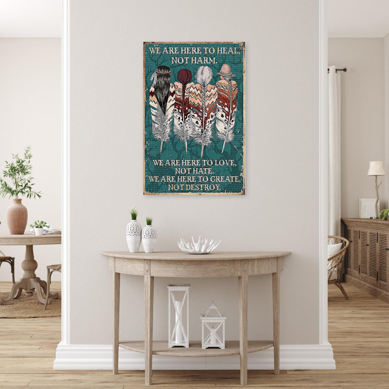 Native American We Are Here to Heal - impression sur toile tendue, H 14 po x l 11 po x P 1,25 po