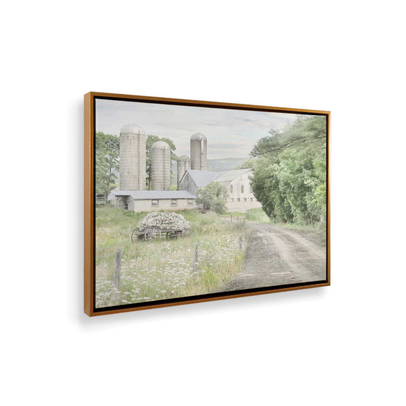 «Old Country Lane» par Lori Deiter, reproduction d'art, 40 W x 30 H, Gold, Framed Canvas