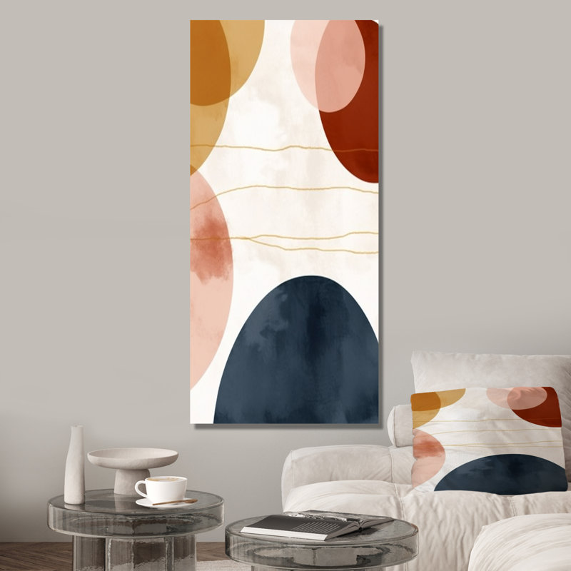 Beige Minimal Boho Pattern 6, Wrapped Canvas, 60" H x 28" W x 1.5" D