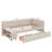 L-Shaped Upholstered Twin Platform Bed With Built-In Drawers-2038987009