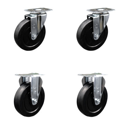 4 Piece Soft Rubber Swivel Caster Set