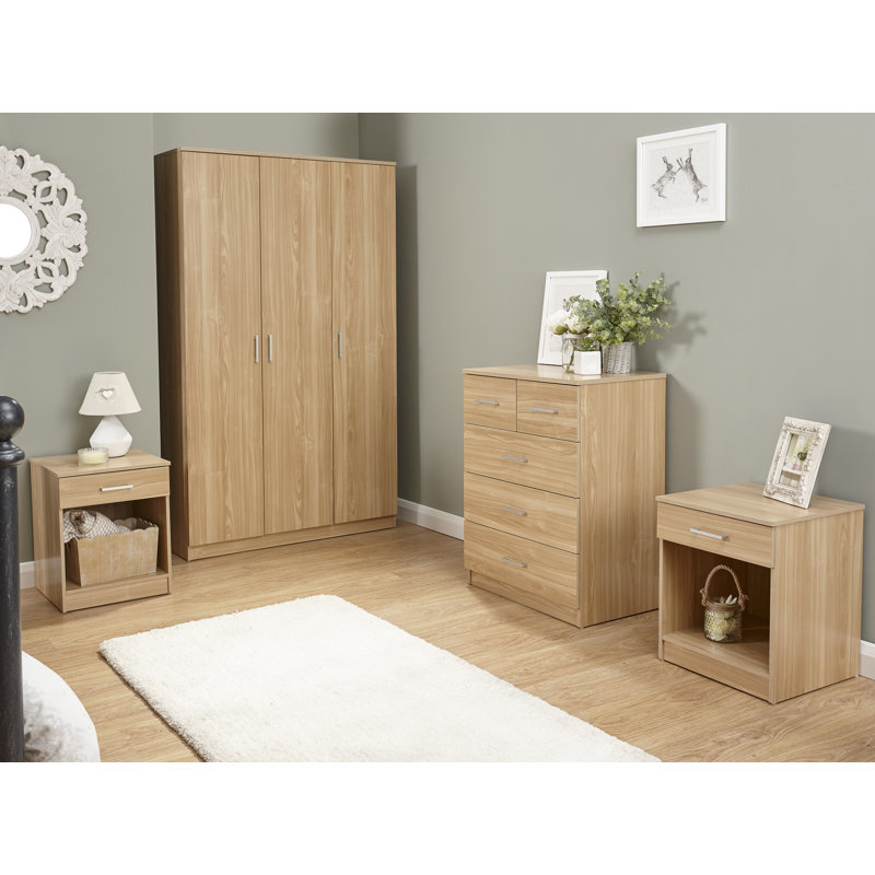 Charents Piece Bedroom Set, Oak