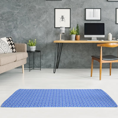 Tapis flèche à carreaux flèche blue pattern