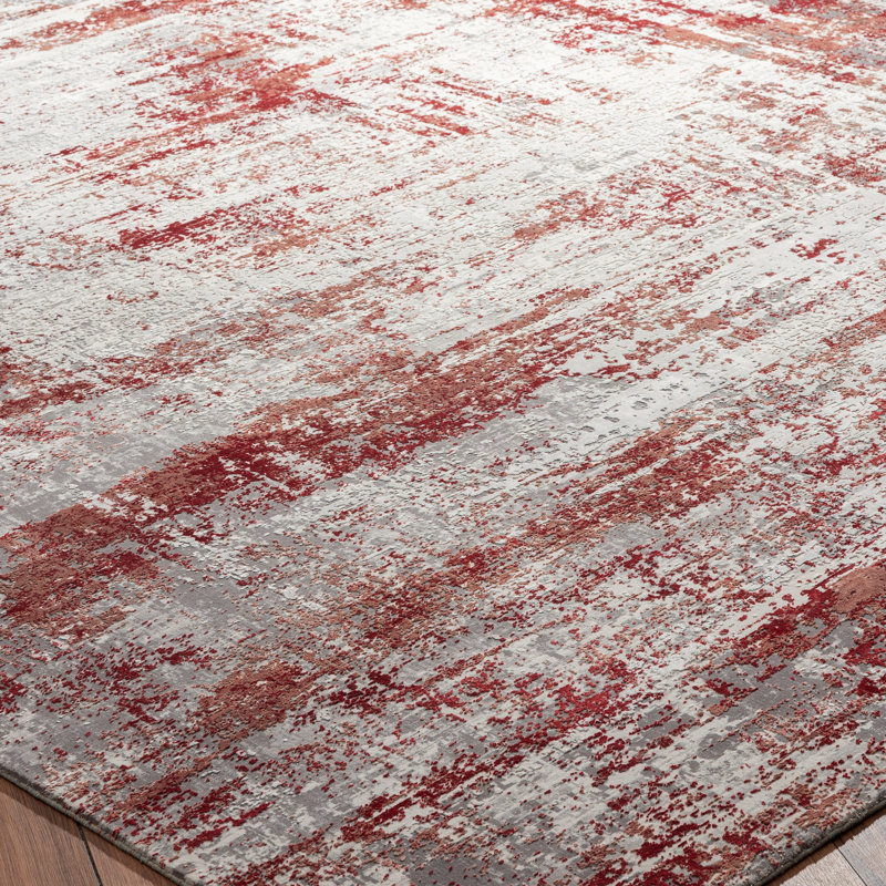 Evgenii Area Rug, Gray/Red, Rectangle 10' x 14'