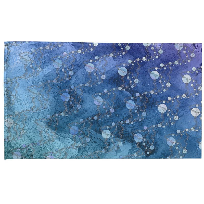 Serviette de thé à l’vedette de planètes Mcguigan, Polyester sergé, Bleu / vert