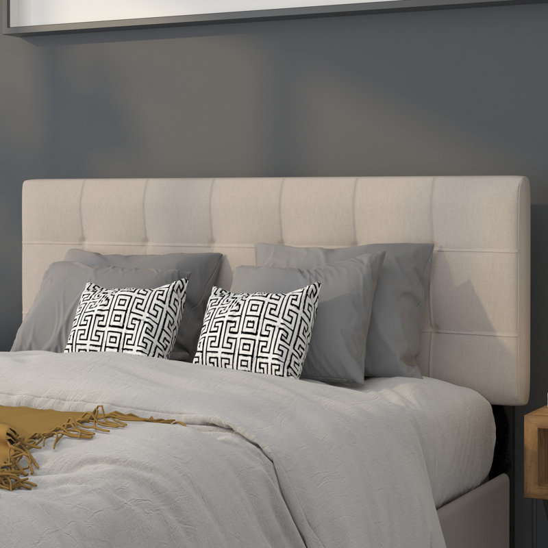 Tête de lit tapissier capitonnée Ciriaca, Beige, Double