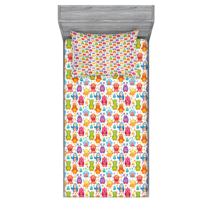 Alien Microfiber Sheet Set, Twin Sheet Set with Fitted Sheet
