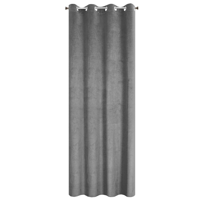 Lili Polyester Blackout Eyelet Curtain Panel, Grey/Brown/Blue