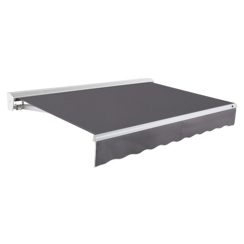 Awntech Destin Right Motorized Retractable Awning, 12' x 10', Gunmetal, 12' W × 10' D, Right Motor, Gunmetal