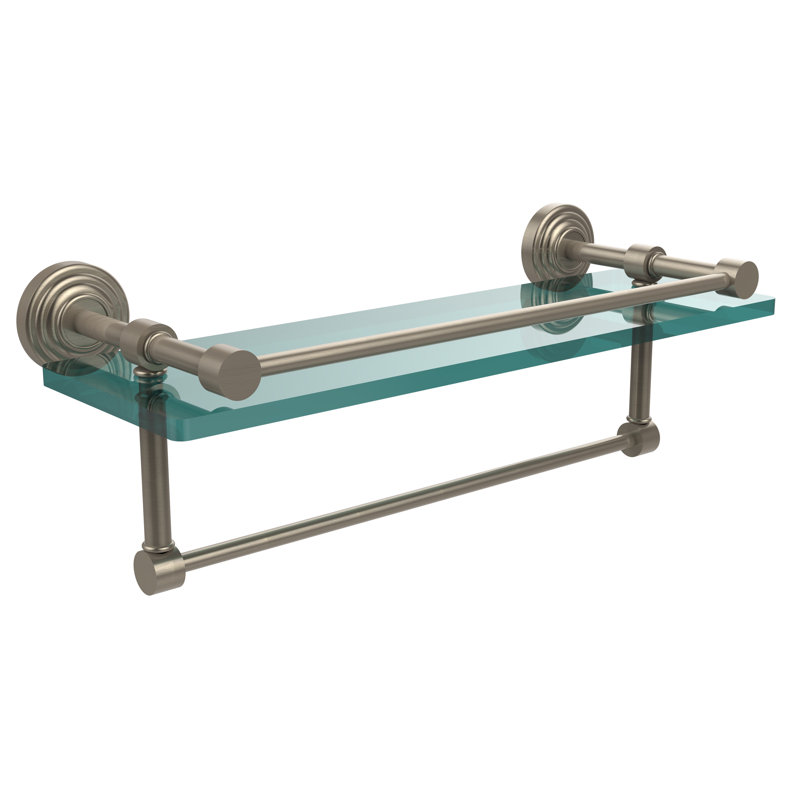 Beresford Bracket Shelf with Towel Bar, Antique Pewter, 5" H x 22" W x 5" D