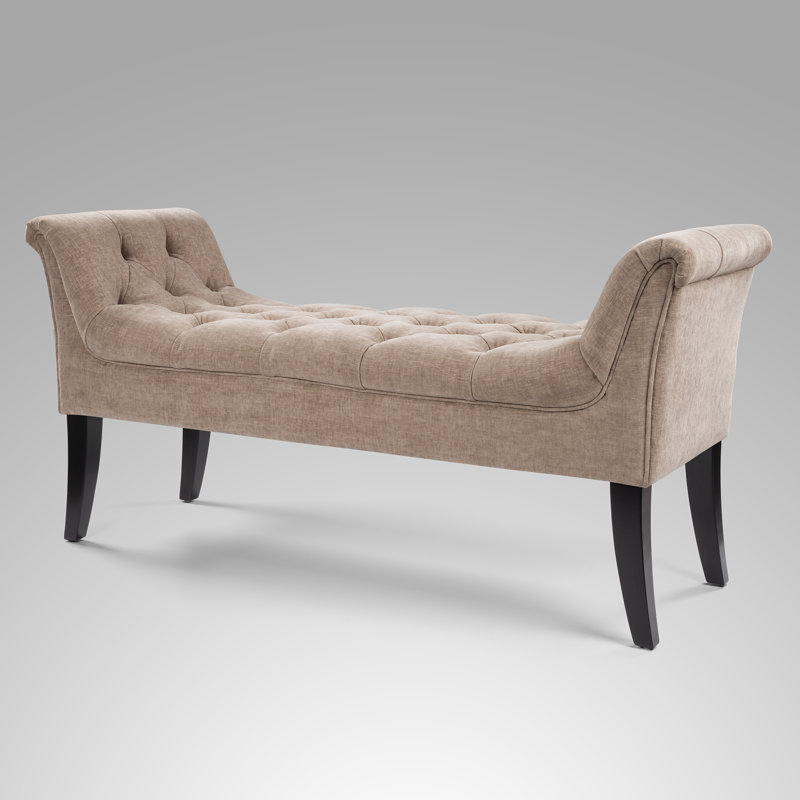Delie Polyester Upholstered Bench, Brown