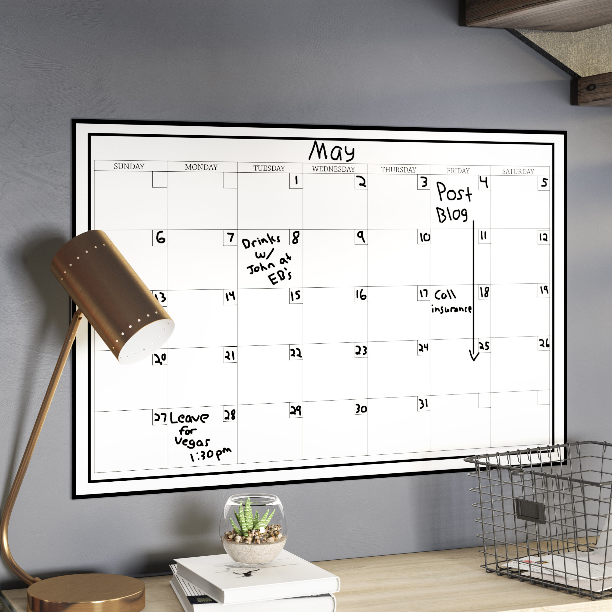 Latitude Run® Calendar Whiteboard Wall Decal &amp; Reviews | Wayfair