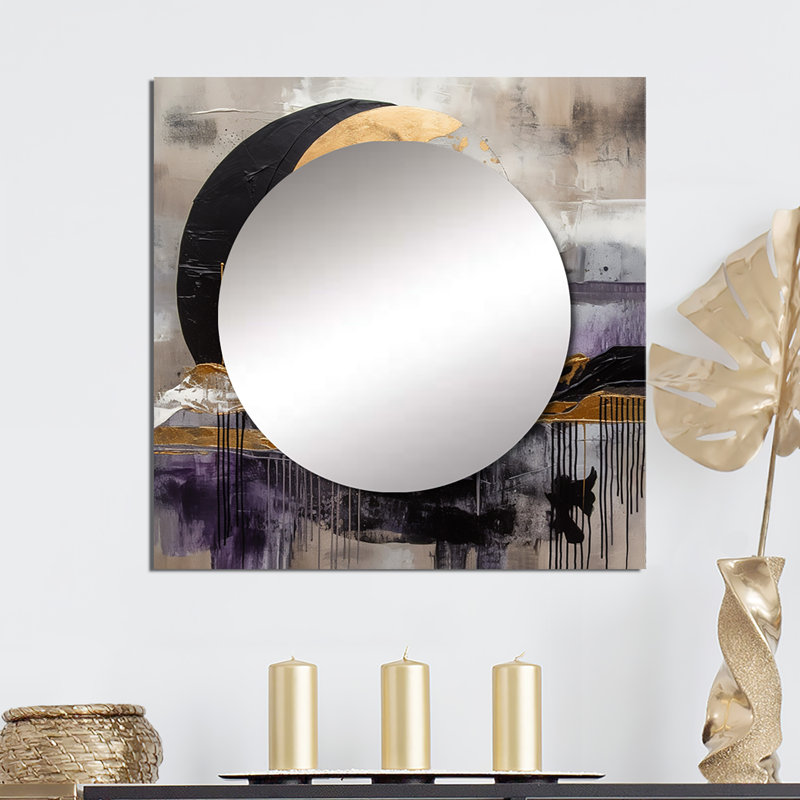 Arta - Miroir mural décoratif moderne paysage pour chambre à coucher, 23 po x 23 po