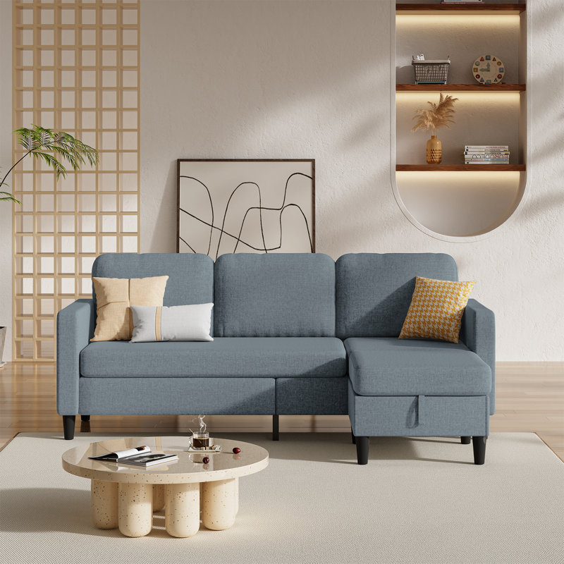 Ebern Designs Sillones Para Sala Convertible Sectional Sofa Couch,3-seat L-shaped,reversible Modern Couch With Movable Storage Ottoman Chaise, Free Combination Sofa For Living Room And Office