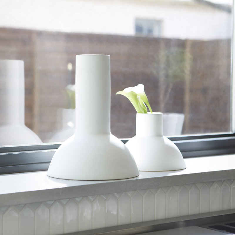 Purezza Ceramic / Porcelain Table Vase, 12.5" H x 9.75" W x 9.75" D