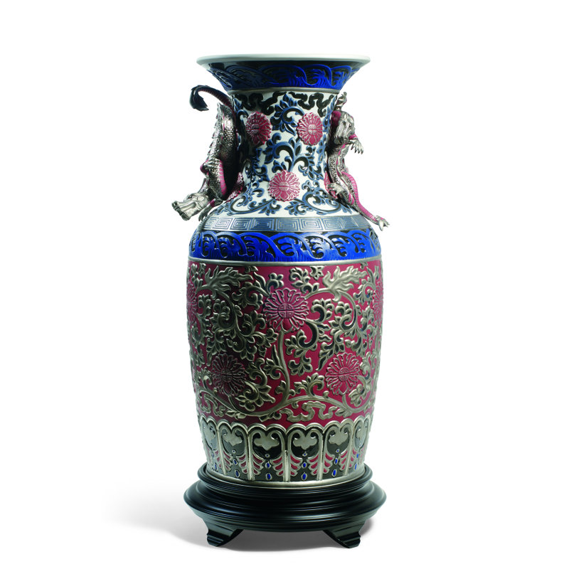 21.25" Porcelain Table Vase, Red