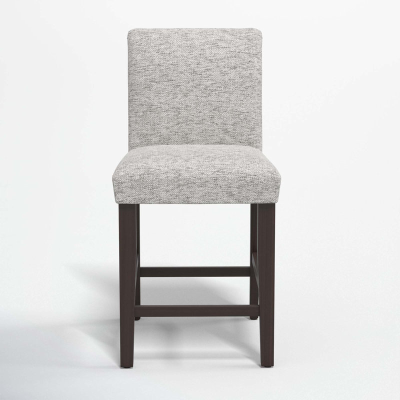 Hadrien Bar & Counter Stool, Counter Stool (26" Seat Height), Milsap Spray Sustain® Tweed, Black Wood