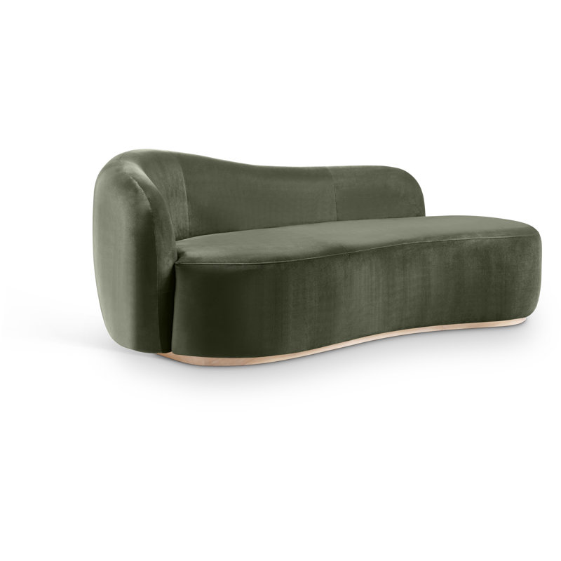 Chaise rembourrée en velours Gustavo, Velours vert
