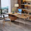 Bureau en bois massif brun en fer massif + fer + acrylique avec 2 tiroirs-109679692