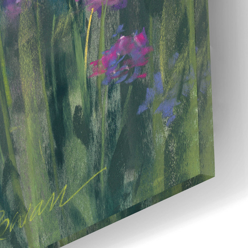 «Garden Pond I» par Carol Rowan, art mural en verre acrylique, H 16 po x l 12 po x P 0,13 po