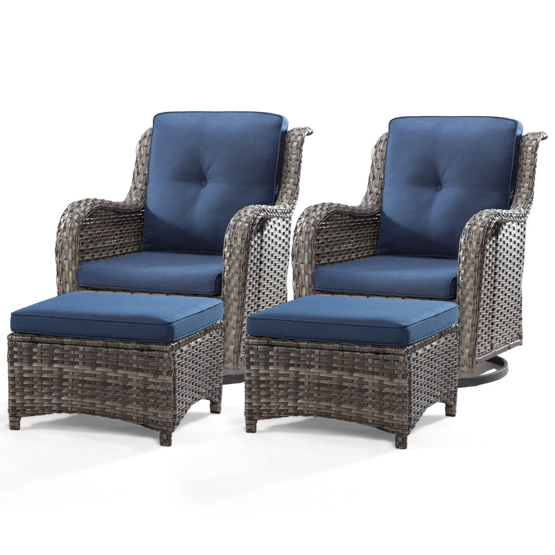 Anahit 4-Piece Outdoor Seating Group with Cushions Red Barrel Studio® Cushion 