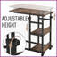 Table basse en H avec tablettes à 3 niveaux HOMcom, hauteur réglable Roulettes verrouillables pour faciliter le déplacement