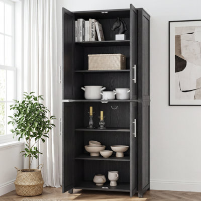 Glory 67" Solid Wood 4-Door Storage Cabinet