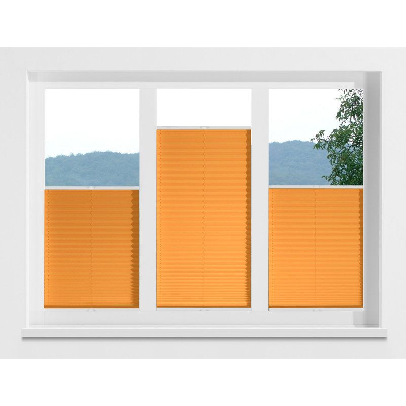 Affoux Cordless Opaque Pleated Blind, Orange, 120 x 130cm