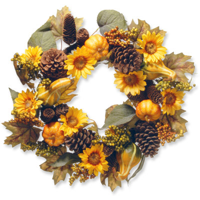 22" Autumn Sunflower Wreath