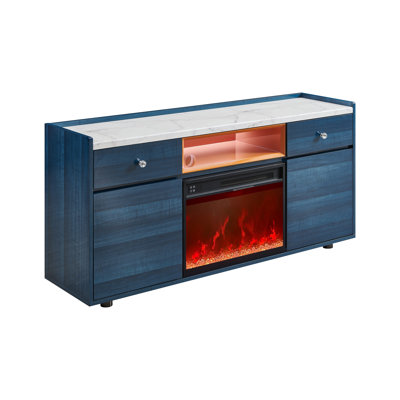 VALUEON 59" Modern TV Stand with Fireplace | Functional as a Stylish Sideboard