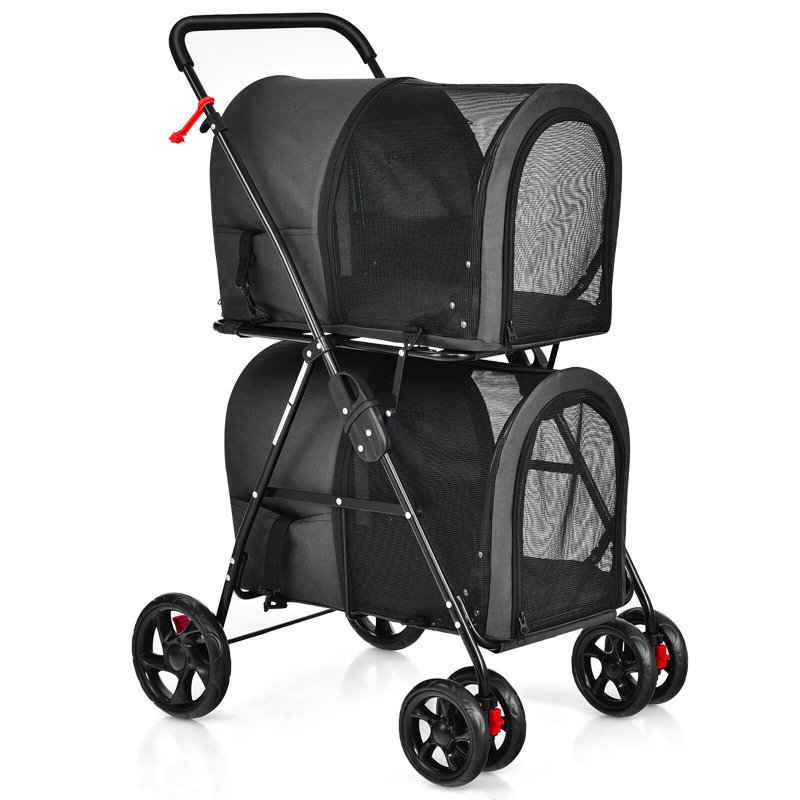 Foldable Pet Stroller with, Black