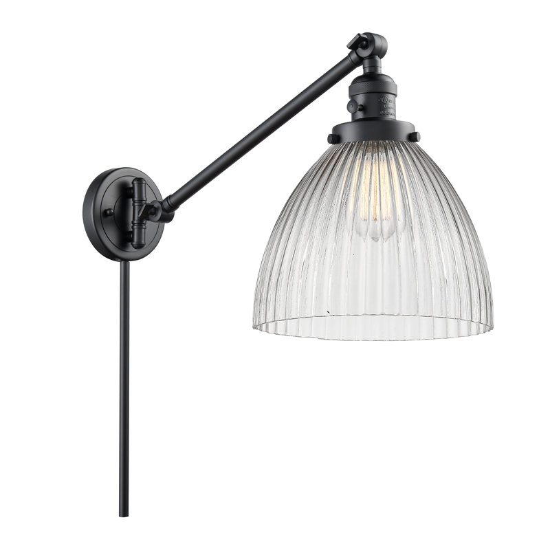 Bras pivotant à 1 lumière à intensité variable Tallulah, Ampoule DEL rétro de 3,5 watts, Noir mat