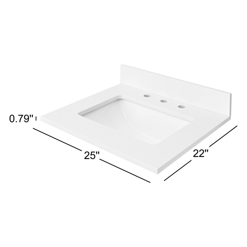 25'' W Single Vanity Top, Ural Gray
