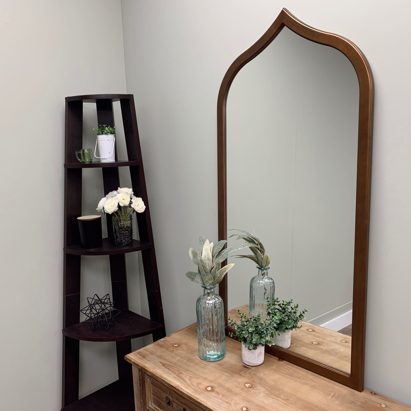 Miroir pleine longueur moderne et contemporain biseauté, Bronze d'automne