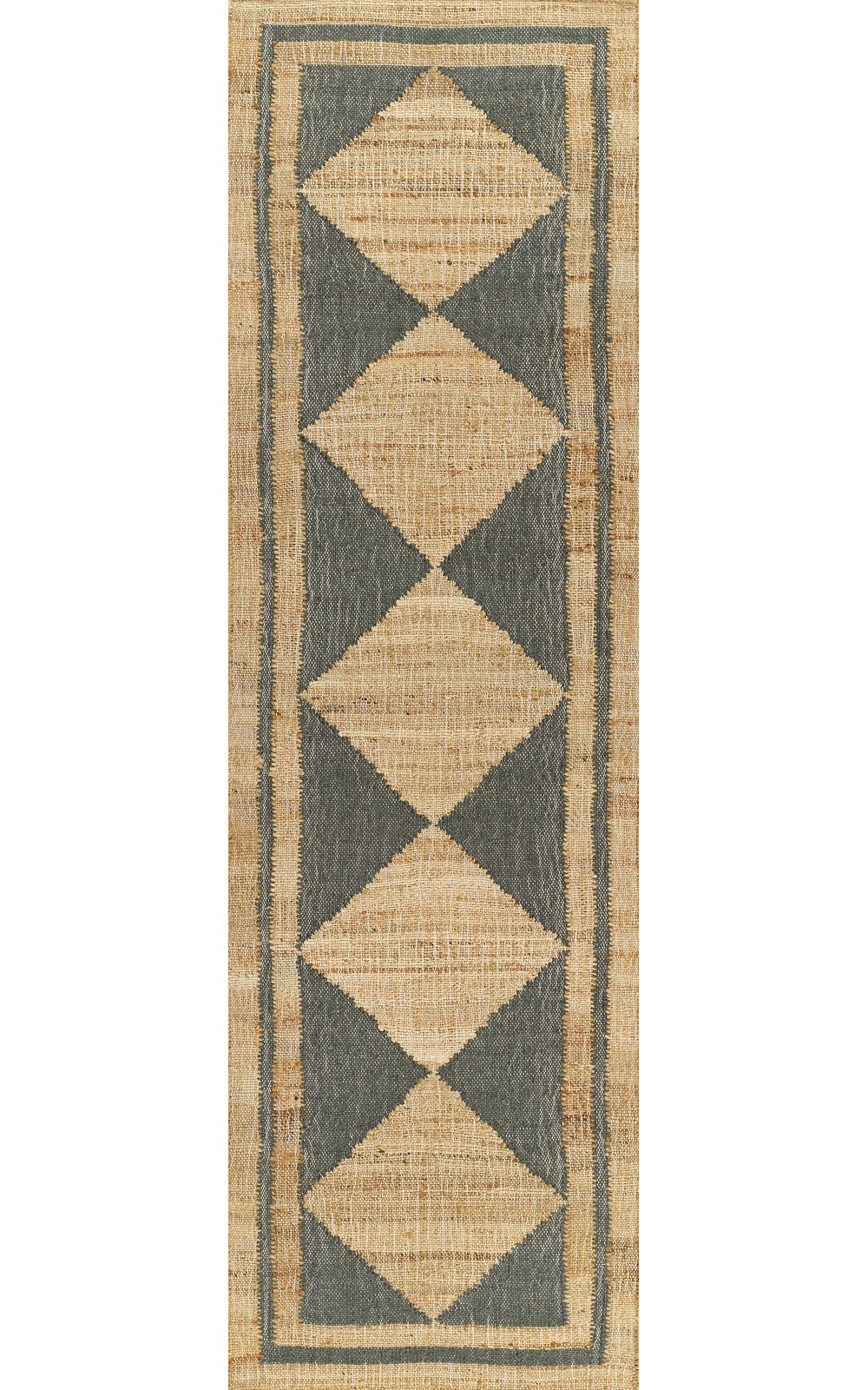 Erin Gates by Momeni Orchard Court Blue Hand Woven Wool and Jute Area Rug, Runner 2'3" X 12'