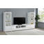 Jailine 3-Shelf Media Tower With Storage Cabinet White High Gloss