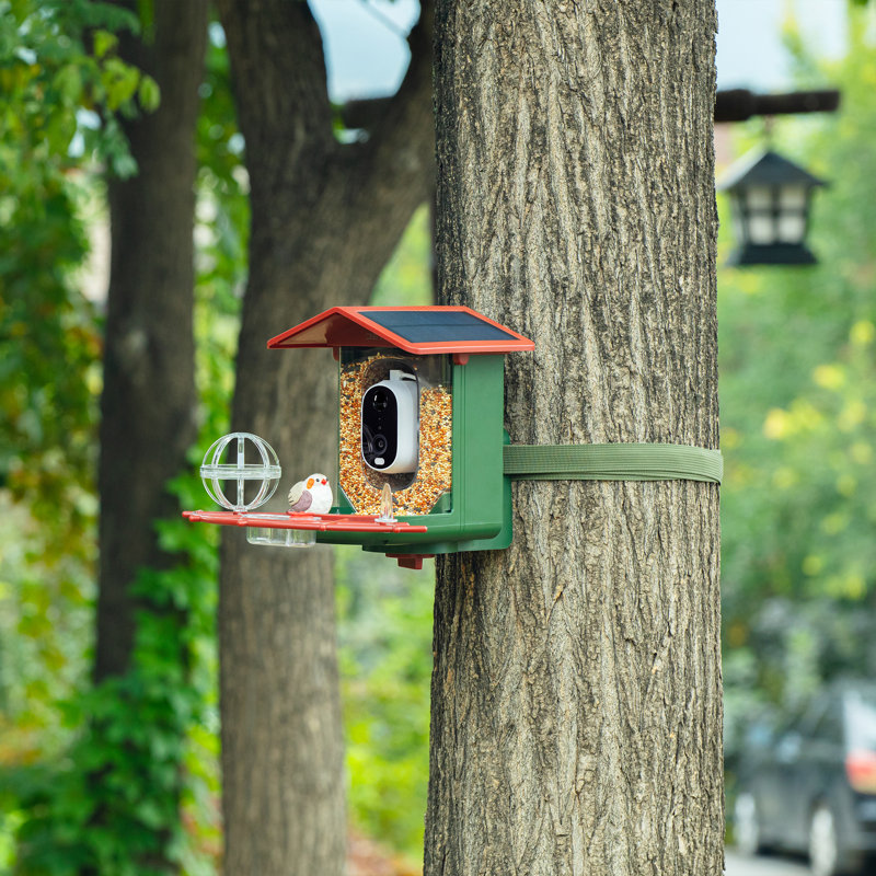 Mangeoire à oiseaux intelligente avec caméra, oiseaux intelligents, panneau solaire, cage à oiseaux intelligente avec caméra, cadeau parfait pour les amoureux des oiseaux