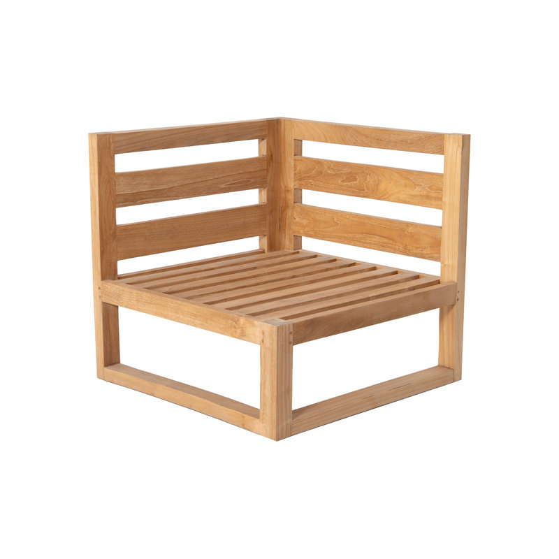Méridienne d'extérieur en teck Predestin, Sunbrella blanc