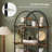 1 PCS Arched Bookshelf, 4-Tier Open Bookcase with Sturdy Metal Frame for Living Room Rustic Brown and Black-254071237-254071236